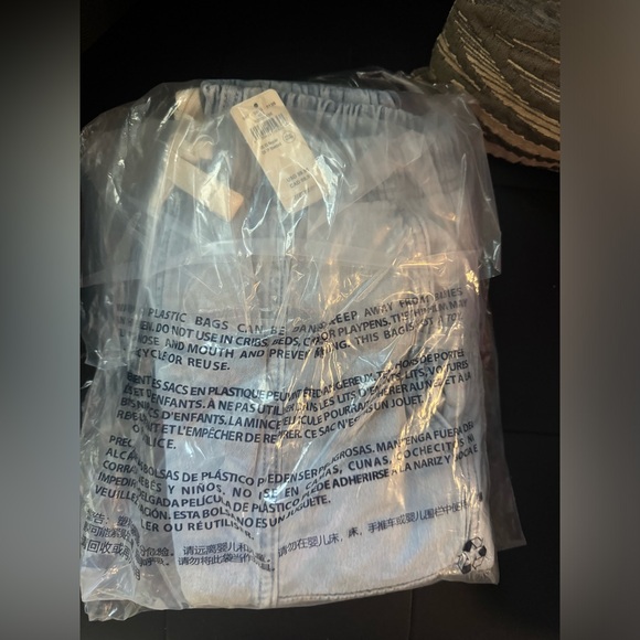 Aerie Me Day Tie Waist Pant Ice Blue Wide Leg New - Picture 5 of 5